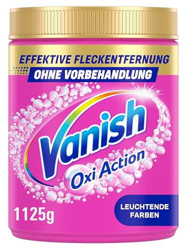 Vanish Oxi Action Pulver Pink – 1 x 1,125 kg – Fleckenentferner und Wäsche-Booster Pulver ohne Chlor – Für bunte Wäsche