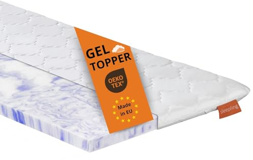 sleepling Gel Topper 90x200cm, Höhe 6 cm, Matratzentopper Gelschaum, orthopädische Matratzenauflage für alle Matratzen und Betten, Geltopper 90x200, Made in EU, Oeke-Tex