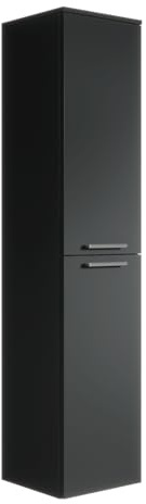 Badplaats B.V. Badezimmer Badschrank Saturnus 130cm Schwarz - Regal Schrank Hochschrank Schrank Möbel