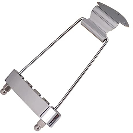 Perfeclan 4 Saiten Bass Saitenhalter Steg passend für Bass Ersatzteil, Silber