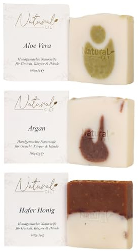 3x Natural Cilt Mix Set Seife - Geschenkset - 100% Naturseife - ohne bedenkliche Inhaltsstoffe - Zertifiziert - Handgemacht - Duschseife für alle Hauttypen - Duschgel - Naturkosmetik