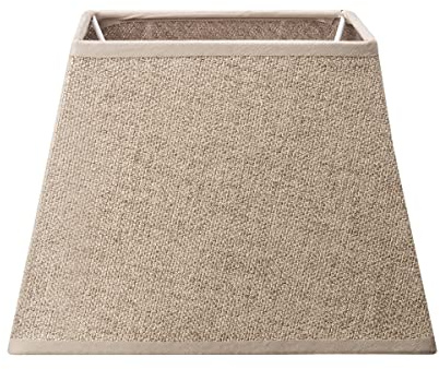 Home Sweet Home Stoff Lampenschirm Eckig - 20/14 x H.14 cm - Taupe - E27/E14 - für Wandlampe & Tischlampe