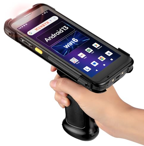 MUNBYN Neu Android Barcode Scanner mit Pistolengriff, Android 13, Wi-Fi 6 Mobiler Computer Handheld PDA 5.5 Datenterminal Zebra SE4710 4+64GB Bluetooth GPS 1D 2D QR Barcode Scanner