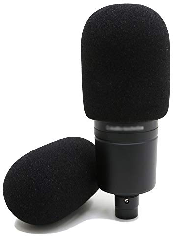 YOUSHARES 2er-Pack AT2020 Popschutz - Große Mikrofon Pop-Filter Windschutz für Audio Technica AT2020 und andere große Mikrofone Mikrofonschutz Schaumstoff (Schwarz)