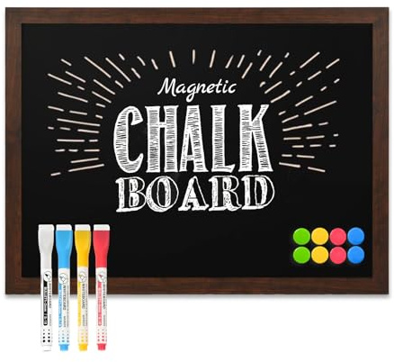 DOLLAR BOSS kreidetafel magnettafel 57 X 90cm tafel magnetisch Retro-Grenze wandmontierte Tafel,4 Kreide, 8 Magnete, für Hochzeit, Küche, Bar, Restaurant, Menü für Zuhause