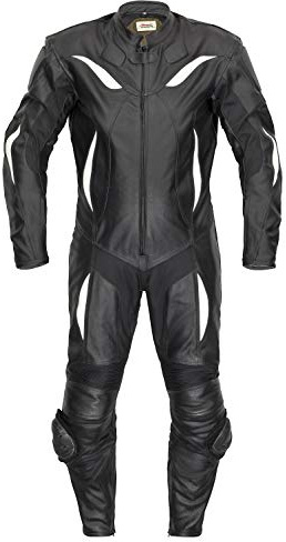 Belezza Lederkombi Einteiler Motorradkombi Gr. 60 schwarz weiß