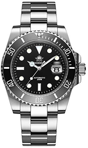 ADDIESDIVE Herren Automatikuhr Taucher Unterwasser 200m Leuchtuhr NH35A/8215 Uhrwerk Edelstahluhr