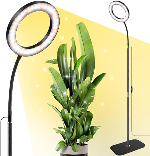 COKOLILA 80 LED 5V3A Pflanzenlampe LED Vollspektrum, 360° verstellbarer flexibler Schlauch Pflanzenlicht mit Ständer,3/9/12 Auto-Timer,58-170 cm Einstellbar Boden stehend Grow Light für Zimmerpflanzen