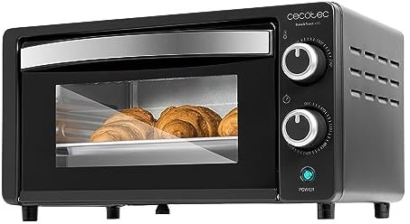 Cecotec Tischofen Bake&Toast 1090 Black, 10 L, 1000 W, 60-Minuten-Timer, Temperaturregelung bis zu 230ºC, Backblech, Grillrost und Zange mit Griff