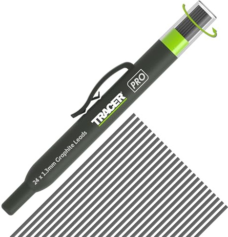 Tracer Pro Series Precision Pencil Ersatzminen-Set – 24 x 1,3 mm Präzisions-Graphitminen für den Präzisionsbleistift Set mit 24 x Bleistiftminen