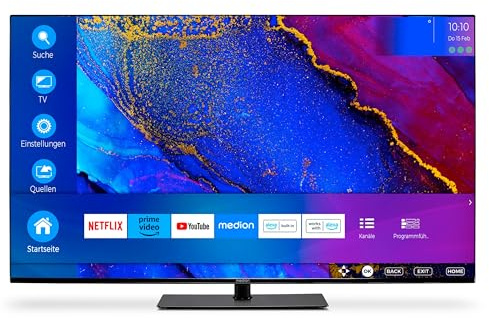MEDION X15070 (MD 30707) 125,7 cm (50 Zoll) Fernseher (Smart TV, 4K Ultra HD, Dolby Vision HDR, Dolby Atmos, Subwoofer, Netflix, Prime Video, MEMC, Micro Dimming, Bluetooth, PVR)