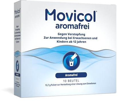 Movicol® Dosierbeutel, aromafrei, 10 Beutel, gegen Verstopfung bei Erwachsenen & Kindern ab 12 Jahren, Abführmittel, hydratisiert, weicht den Stuhl auf & regt so die natürliche Darmbewegung wieder an