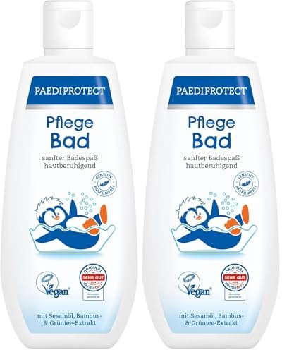 PAEDIPROTECT Pflegebad Baby & Kinder Badezusatz 250 ml, ohne Parfüm & Mikroplastik, hautschonendes Schaumbad pflegt und reinigt die Haut, spendet Feuchtigkeit und Schutz, Waschgel als Entspannungsbad