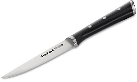 Tefal Ice Force Universalmesser, 11cm Klinge, Made in Germany Edelstahl, Küchenmesser für Obst, Gemüse & Kräuter, Korrisonsschutz, Allzweckmesser mit Handschutz, Edelstahl, schwarz, K23209