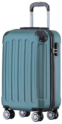 BEIBYE Hartschalen-Koffer Trolley Rollkoffer Reisekoffer Handgepäck 4 Rollen (M-L-XL-Set) (Dunkelgruen, M)