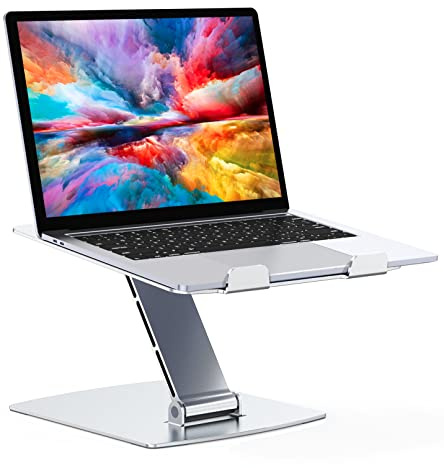 Glangeh Laptop Ständer Höhenverstellbar, Ergonomischer, Tragbarer Notebook Ständer für Schreibtisch, Faltbarer Schreibtisch-Bücherständer Aluminium, Kompatibel mit MacBook Air Pro (10–16 Zoll)