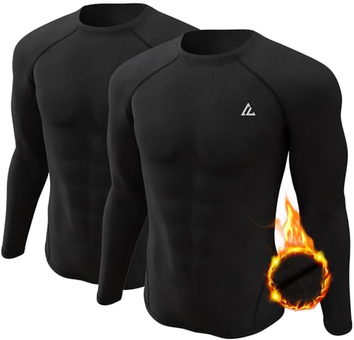 CL convallaria Thermounterwäsche Unterhemd Herren Thermoshirt Langarm Innenfleece Funktionsunterwäsche Thermo Oberteil 2er/3er Pack