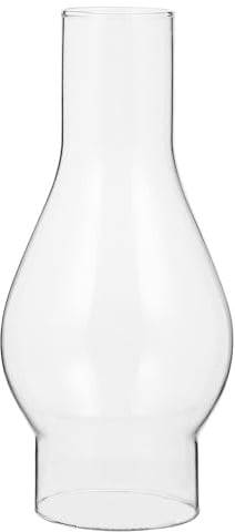 NUOBESTY Glas-Petroleumlampenschirm Klarer Öllampenkamin Ersatzglas Für Öllampe 6.50 Zoll Höhe 3.00 Zoll Basis Winddicht Für Haushalt Und Dekoration