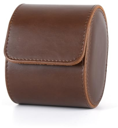 RosMank Einzelne Uhrenbox aus Leder, Vintage Reise Uhrenaufbewahrungsbox für Geburtstag, Jahrestag, Weihnachten, Valentinstag, Erntedankfest, Braun