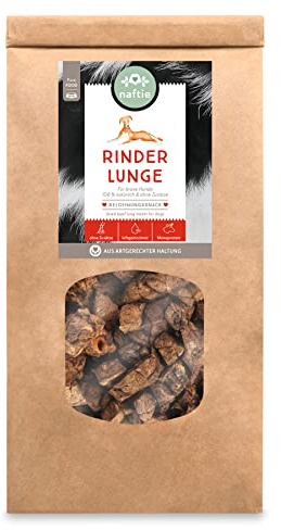 naftie Rinderlunge getrocknet für Hunde - Kausnack & Leckerli - 3x 250g | Lungen-Würfel ca. 1 cm, fettarm, kalorienarm & geruchsarm, Trainings-Snacks & Belohnung, getreidefrei, für Hund & Katze