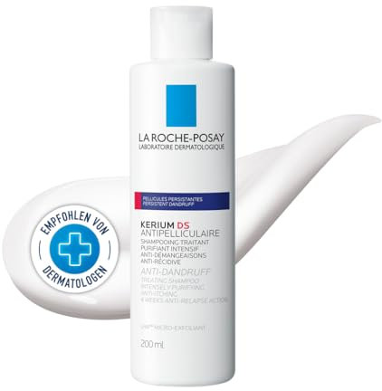 La Roche-Posay Kerium DS Anti-Schuppen, Intensiv Shampoo-Kur bei hartnäckigen Schuppen und starkem Juckreiz, Ultrafeine Textur mit Thermalwasser und 4-wöchiger Anti-Rückfall-Wirkung, 200 ml