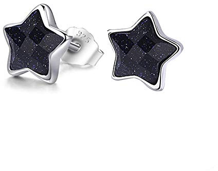 Fu You 925 Sterling Silber Ohrringe Sterne Ohrstecker Ohrschmuck Schmuck Geschenke Ohrringe für Damen Mädchen