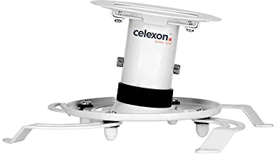 celexon universal Beamer-Decken-Halterung PDH130 weiß | neigbarer & schwenkbarer Projektor-Halter mit 360° Rotation und 13 cm Deckenabstand | Tragkraft max. 15Kg