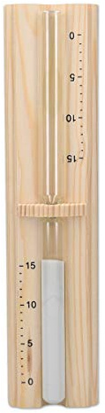 Navaris Sauna Sanduhr aus Kiefernholz - 15 Minuten Saunauhr - Hitzebeständige Holz Uhr zum Drehen - 29,5 x 7,5 x 4 cm - Hellbraun mit weißem Sand