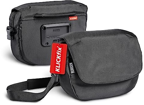 Borgen KLICKfix Lenkertasche Fahrrad - 5l Wasserabweisende und geräumige Fahrrad Lenkertasche - Bike Bag E-Bike, MTB, Citybike, Rennrad - 2in1 Tragetasche Dank abnehmbarem Gurt - Fahrradtasche Lenker