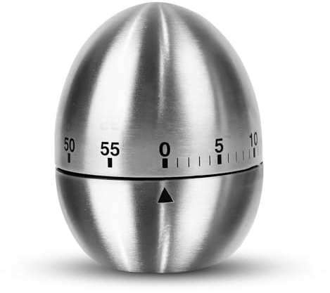 Eieruhr, Küchentimer Ei aus Edelstahl, Zeitmesser Küche, Mechanischer Küchenwerkzeug Zeitgeber, Eiförmige Kurzzeitwecker Kurzzeitmesser Küchentimer, Eieruhr Digital des Kochens