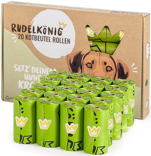 Rudelkönig Hundekotbeutel - 300 auslaufsichere Kotbeutel für Hunde aus recyceltem Kunststoff - Extra reißfeste Hunde Kotbeutel Rollen - Hundetüten Nachfüllpackung