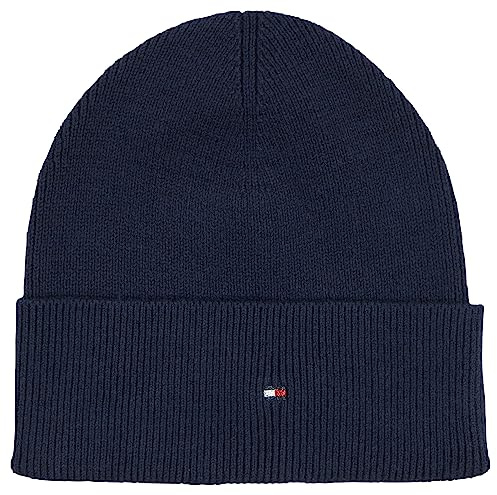Tommy Hilfiger Damen Strickmütze Essential Flag Wintermütze, Blau (Space Blue), Onesize