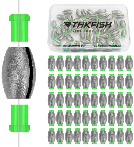 THKFISH Angelblei Set Blei Angeln mit Schnell Abnehmbarer Kunststoffkern Grundblei 3g/5g/7g/10g/20g/25g Laufblei Dropshot Angel Senkblei für Salzwasser Casting Süßwasser 15/20/30/40/50 Stück