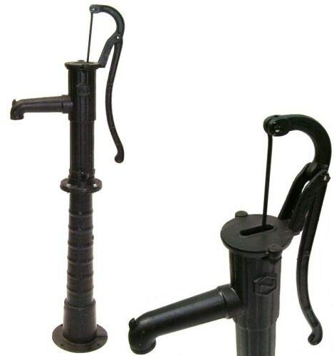 D&L Guss Handschwengelpumpe SCHWARZ Schwengelpumpe + Ständer Wasserpumpe 55914+55915 AWZ