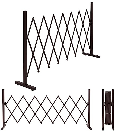 Mendler Alu Absperrgitter HWC-K56 ausziehbar 103x31-200x31cm, braun | Scherengitter, Schutzgitter, Zaun, Stahl, schwenkbar