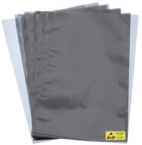 QUARKZMAN 20 Stück Antistatikbeutel ESD Abschirmbeutel Flach Oben Offen Antistatikbeutel für Elektronische Geräte 8x12 Zoll (200x300mm)