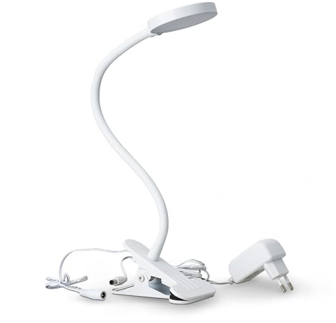 SEBSON Klemmlampe Bett 4W - dimmbare Schreibtischlampe mit Kabel & Stecker | Schreibtischlampe klemmbar mit schwenkbaren Schwanenhals - Leselampe neutralweiß 4000K 300lm - LED Klemmlampe mit Stecker