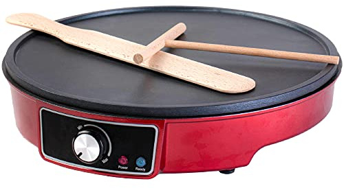 Gadgy Crêpes Maker elektrisch mit 30 cm Platte – Antihaftbeschichtetes Crêpe-Gerät inkl. Teigverteiler & Wender – Ideal für Crêpes, Pfannkuchen, Pancakes, Poffertjes & mehr