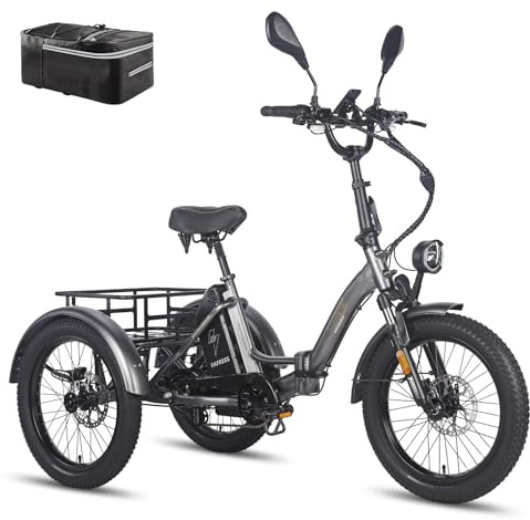 Fafrees F20 Mate E-Bike 3 Rad Klapprad COC [ Offiziell ] 48V 21Ah Akku 115KM E Bike Damen, Elektrofahrr?der 65N.m, Fat Ebike Herren 20 Zoll, E Lastenfahrrad IPX5, fr Erwachsene & Senioren