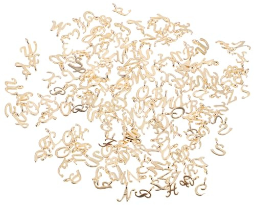 EXCEART Buchstaben Anhänger Gold 1.30X1.00X0.20In Metall Charms Für Diy Schmuckherstellung Armbänder Halsketten Basteln Geschenk 156 Stück