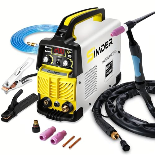 SSimder WIG Schweißgerät 140A DC 2-in-1 Lift TIG MMA Werkstatt | IGBT Inverter, Post Flow, WP-17 Brenner, Edelstahl Stahl Kupfer, 220V, Auto Repair Heimwerken Garage