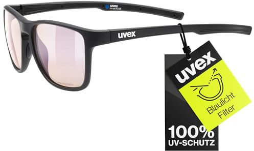 Uvex lvl up BLUE CV - Gaming Brille für Damen und Herren - mit Blaulichtfilter - konstraststeigernd - black matt/yellow - one size