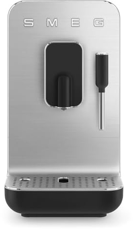 Smeg BCC02BLMEU Kompakte Kaffeevollautomat mit Dampffunktion Schwarz