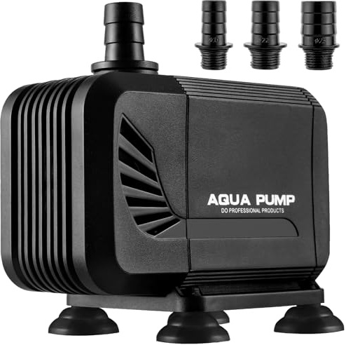 LIFERUN Teichpumpe 3000 L/H, Tauchwasserpumpe für Teichbrunnen Aquarium Steingarten, Ultra leise Wasserspielpumpe mit Filter und 3 Düsen 19 mm / 22 mm / 25 mm, Max. Förderhöhe 2,8 m 40 W