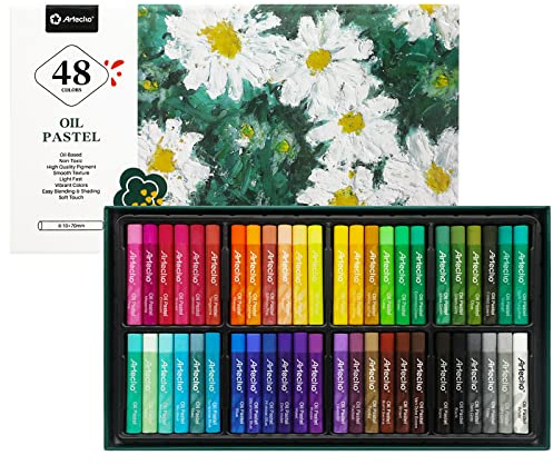 Artecho Ölpastellkreide 48er Set | Lichtechte Farben, Sanfte Berührung, Einfaches Mischen und Schattieren, Ideal für Künstler, Hobbymaler, Schule