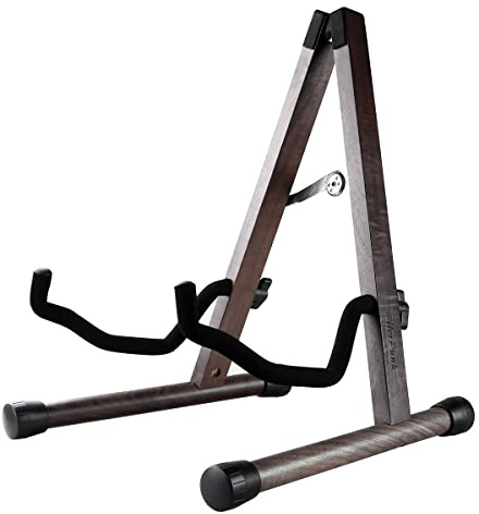 HilerPunk Schwarzer Walnuss Gitarrenständer,Akustisch,E-Gitarrenständer, A-Rahmen klappbar Bassgitarrenständer,Gitarrenzubehör,Kompatibel mit Cello,Mandoline,Bass,Banjo,Ukulele
