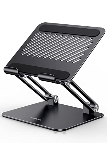 UGREEN Tablet Ständer Verstellbare Aluminium bis 12,9 Zoll (Schwarz) | Aluminiumlegierung, Doppelscharnier-Design, Winkelverstellbar, Kompatibel mit iPad Pro Air Mini bis 12,9 Zoll
