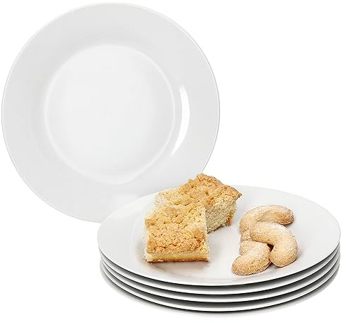 MamboCat Tommy 6er Set Kuchenteller I weiße Porzellan-Frühstücksteller für 6 Personen I kleine Teller für Salat, Dessert & Co. I schickes Geschirr für Frühstück, Mittag, Kaffee & Abendbrot