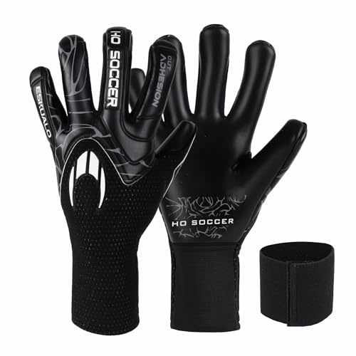 HO Soccer ESKUALO Blackout Torwarthandschuhe, Uni, Erwachsene, Schwarz 9