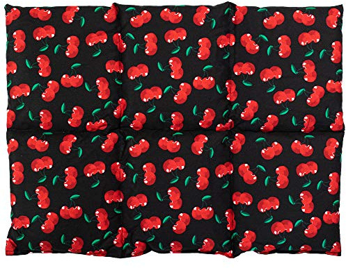 Kirschkernkissen groß 40x30cm 6-Kammer - cherry-black - z.B. Rücken - Bauch - Wärmekissen Körnerkissen für Mikrowelle und Backofen - Kirschkern Kissen 30x40 cherry-black